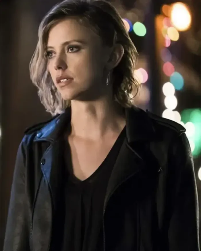 The Originals Riley Voelkel Black Biker Leather Jacket