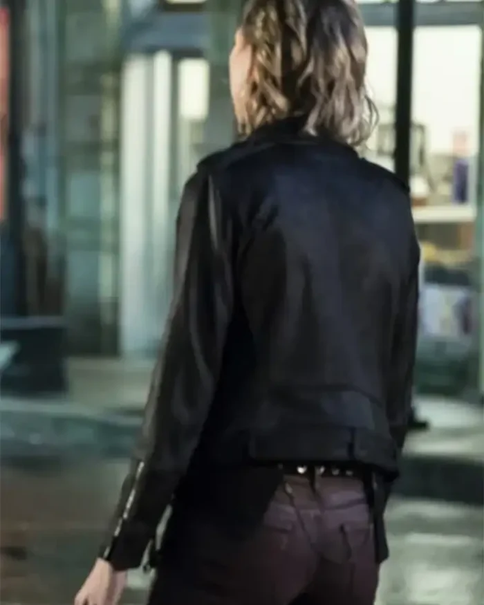 The Originals Riley Voelkel Black Biker Leather Jacket