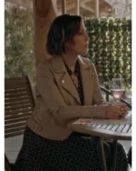 The Wedding Cottage 2023 Erin Krakow Biker Brown Jacket