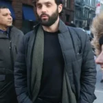  You S04 Penn Badgley Black Puffer Jacket