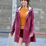 A Rainy Day In New York Selena Gomez Purple Hooded Coat