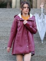 A Rainy Day In New York Selena Gomez Purple Hooded Coat