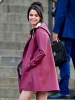 A Rainy Day In New York Selena Gomez Purple Hooded Coat