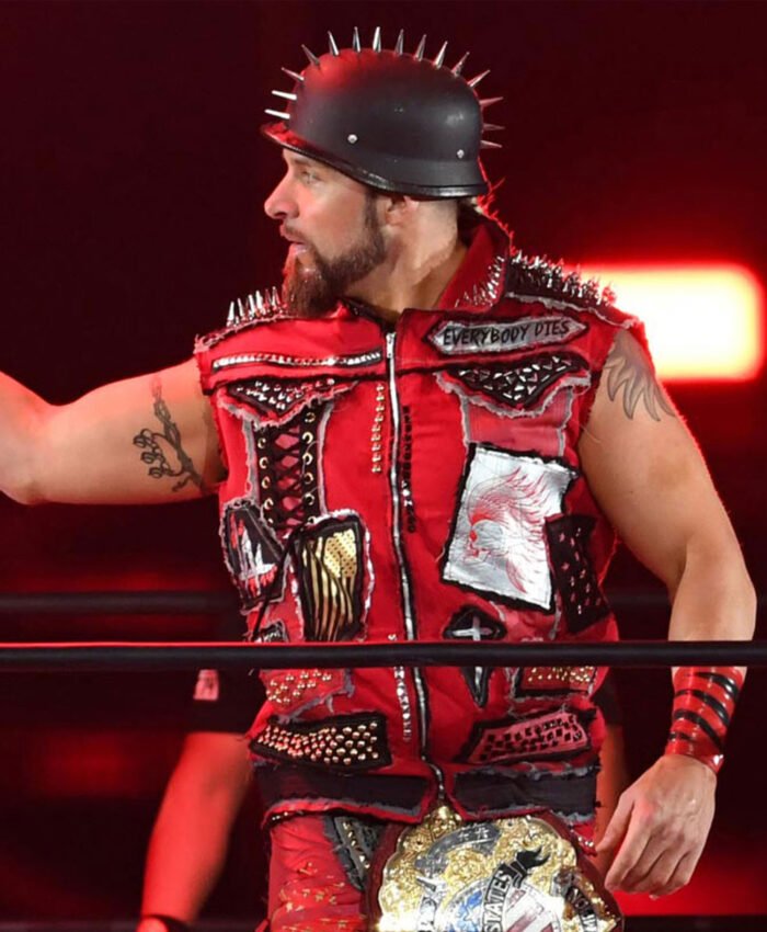 AEW Wrestler Lance Archer Red Vest With Spikes