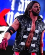 AJ Styles P1 Black Leather Vest With Hood