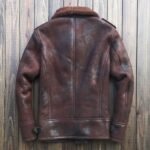 Aaron Burgundy SF Bomber Shearling Jacket