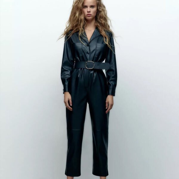 Abbott Elementary S02 Ava Coleman Leather Jumpsuit
