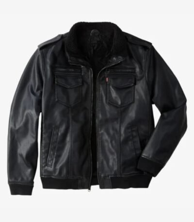 Abigail Genuine Leather Sherpa Aviator Bomber Jacket