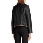 Adah Slim Fit Shearling Biker Leather Jacket
