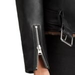 Adah Slim Fit Shearling Biker Leather Jacket