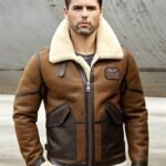 Adam-B3 Brown Shearling Fur Leather Jacket