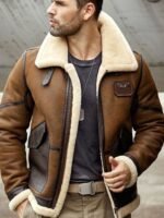 Adam-B3 Brown Shearling Fur Leather Jacket
