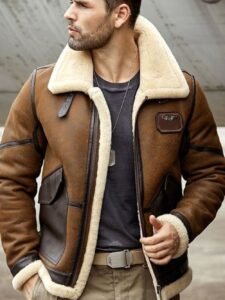 Adam-B3 Brown Shearling Fur Leather Jacket