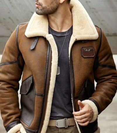 Adam-B3 Brown Shearling Fur Leather Jacket