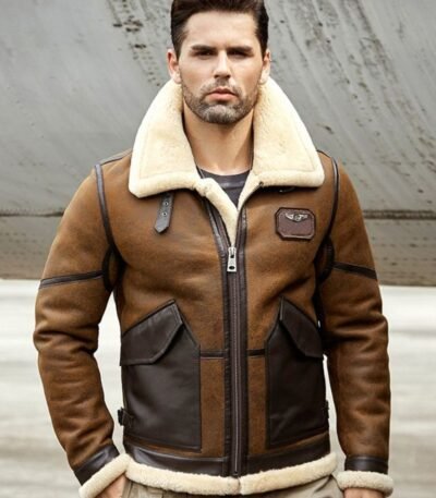 Adam-B3 Brown Shearling Fur Leather Jacket
