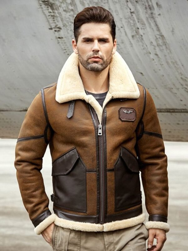 Adam-B3 Brown Shearling Fur Leather Jacket
