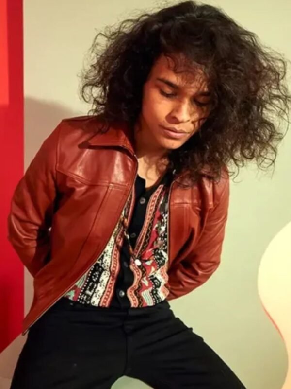 Adam Fitting In Premier Brown Bomber Jacket