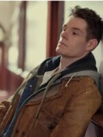 Adam Groff Sex Education Connor Swindells Brown Real Leather Jacket