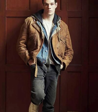 Adam Groff Sex Education Connor Swindells Brown Real Leather Jacket