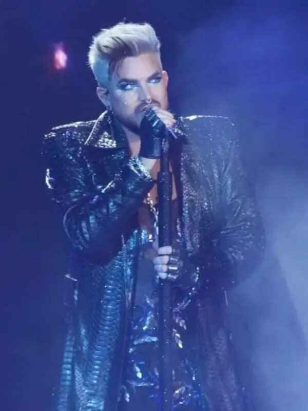 Adam Lambert American Idol PU Leather Black Long Coat