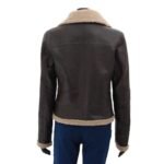 Addie Dark Warm Shearling Leather Jacket