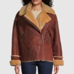 Addis-SF Sandy Vegan Shearling Moto Jacket
