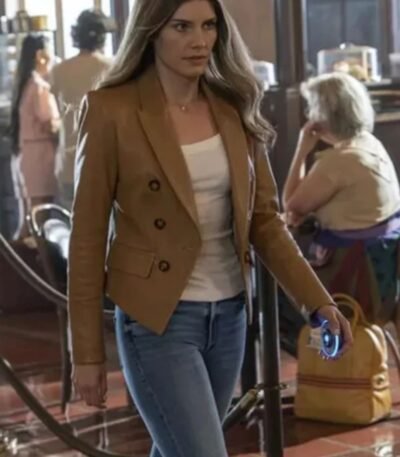 Addison Augustine Quantum Leap Brown Leather Blazer