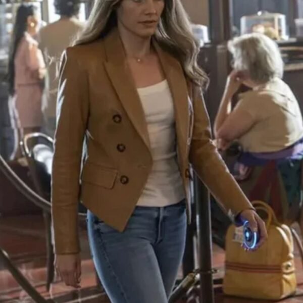 Addison Augustine Quantum Leap Brown Leather Blazer