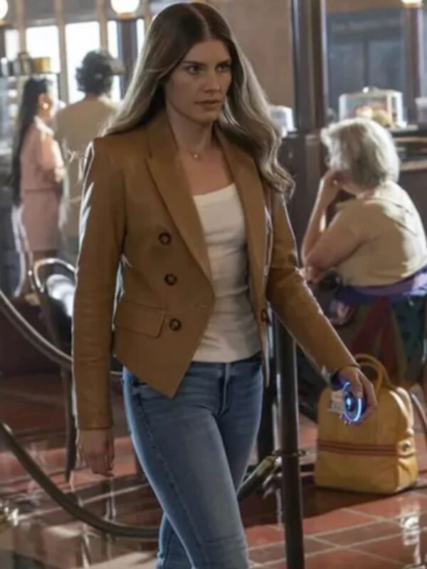 Addison Augustine Quantum Leap Brown Leather Blazer
