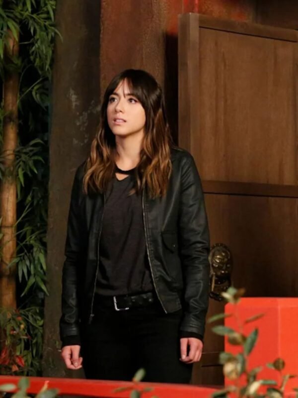 Agents of Shield Skye Black Bomber Leather Jacket