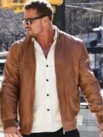 Alan Ritchson Ordinary Angels 2024 Brown Leather Jacket