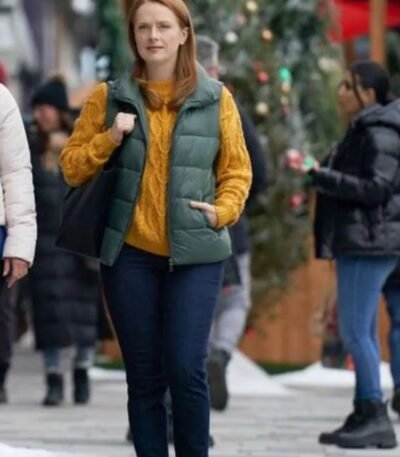 Alex Paxton-Beesley Our Christmas Mural 2023 Green Puffer Vest