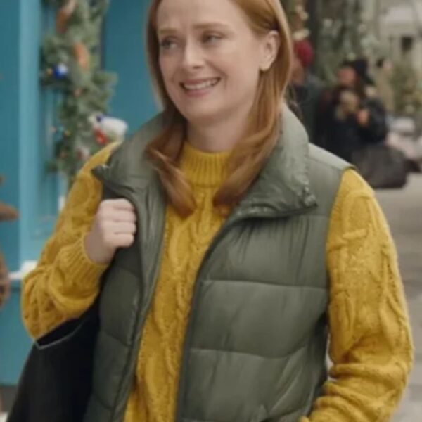 Alex Paxton-Beesley Our Christmas Mural 2023 Green Puffer Vest