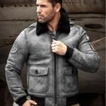 Alexander Black G1 Bomber Shearling Leather Jacket