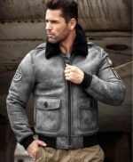 Alexander Black G1 Bomber Shearling Leather Jacket