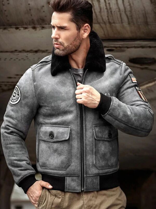 Alexander Black G1 Bomber Shearling Leather Jacket
