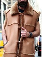 Alexander Camel Brown Shearling Fur Vest