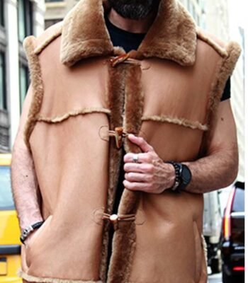 Alexander Camel Brown Shearling Fur Vest
