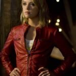 Alexz Johnson Smallville Red Biker Leather Jacket