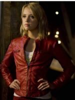 Alexz Johnson Smallville Red Biker Leather Jacket