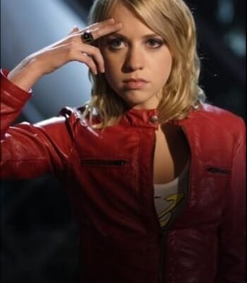 Alexz Johnson Smallville Red Biker Leather Jacket