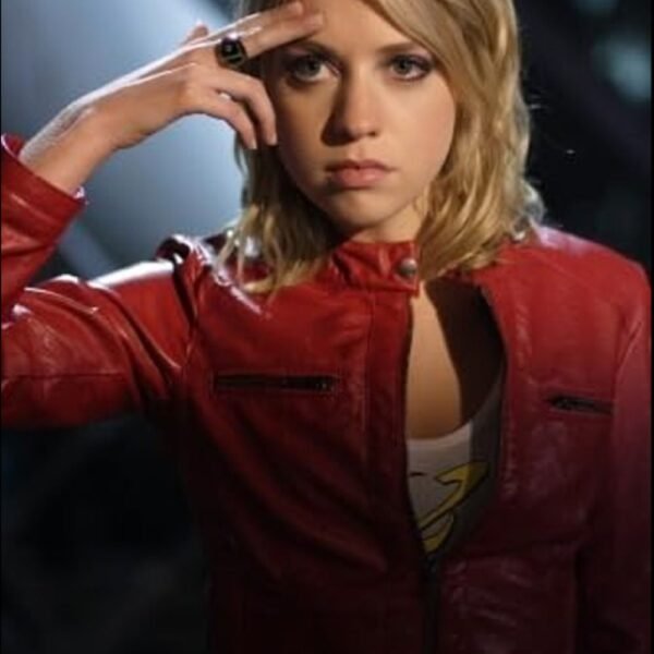 Alexz Johnson Smallville Red Biker Leather Jacket