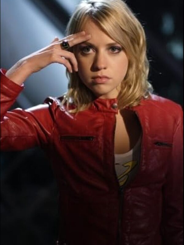 Alexz Johnson Smallville Red Biker Leather Jacket