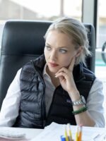Amanda Seyfried The Dropout S01 Black Puffer Vest