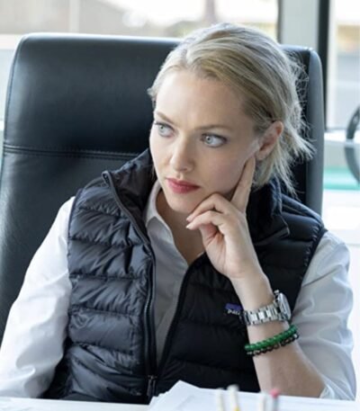 Amanda Seyfried The Dropout S01 Black Puffer Vest