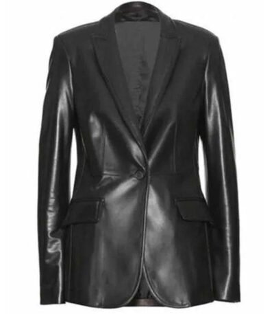 American Horror Story Ursula Black Leather Blazer Coat