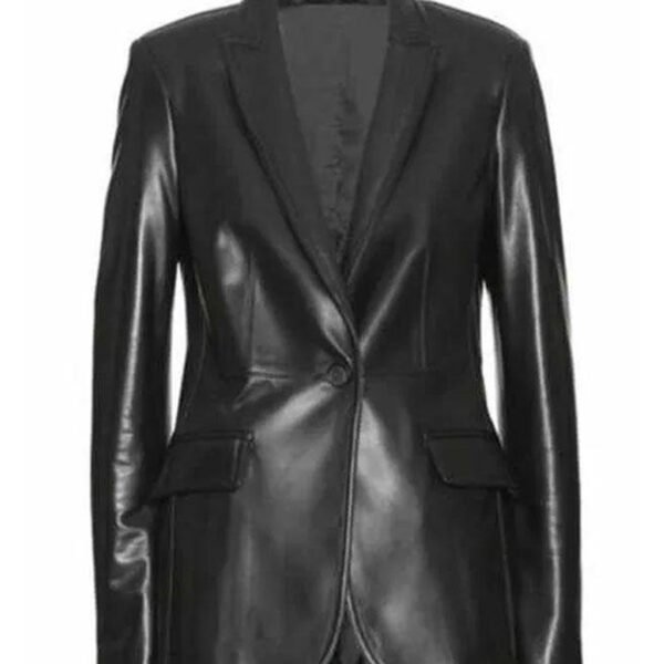 American Horror Story Ursula Black Leather Blazer Coat