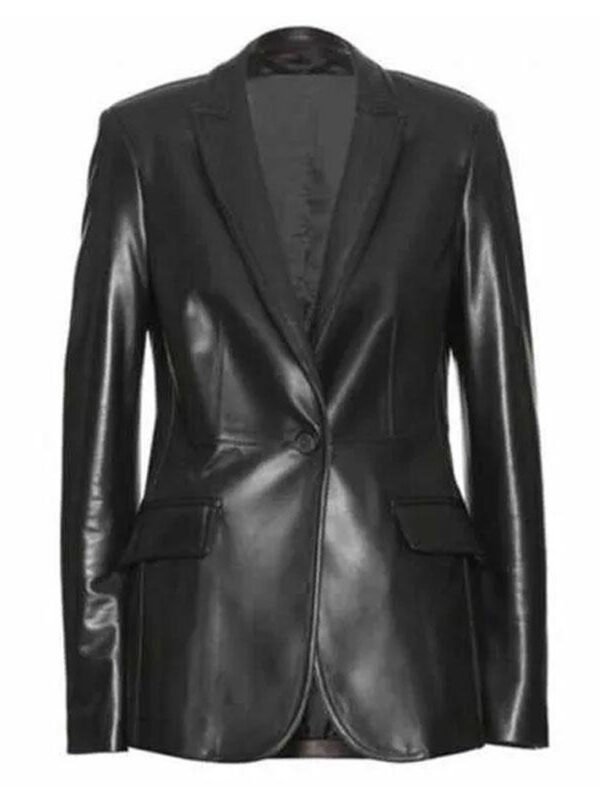 American Horror Story Ursula Black Leather Blazer Coat