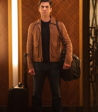 American Horror Story Wes Bentley Brown Leather Jacket