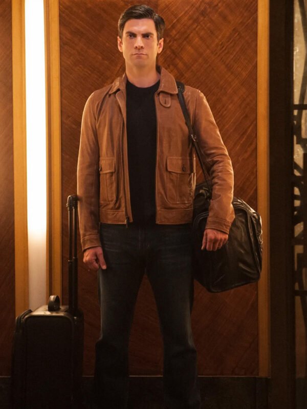 American Horror Story Wes Bentley Brown Leather Jacket